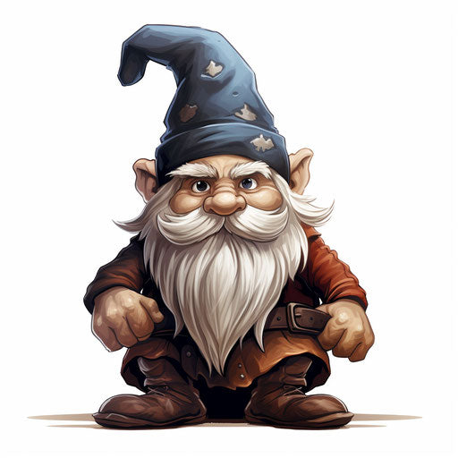 Gnome clipart in the style of Chiaroscuro Art, on white background