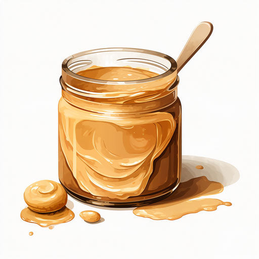 Peanut butter clipart in the style of Chiaroscuro Art, on a white background