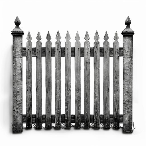 Realistic fence clipart on flat white background