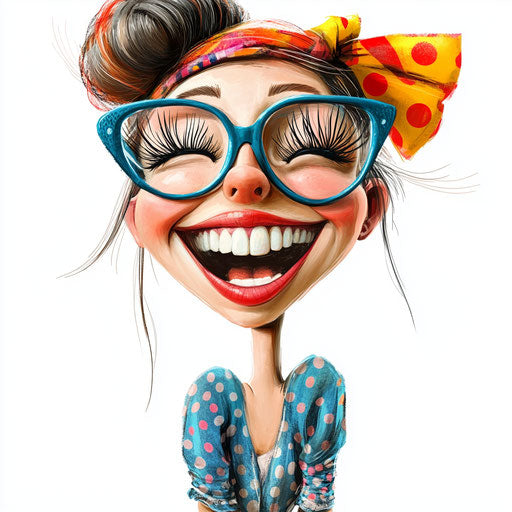 Humorous caricature of a team with human characteristics clipart