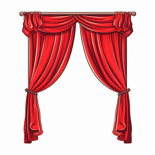 Minimalist-style curtain on white background