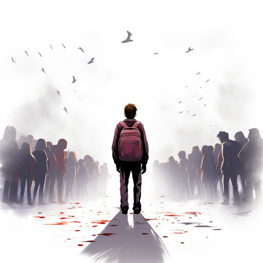 Illustration of attendance in the Chiaroscuro Art style, on white background