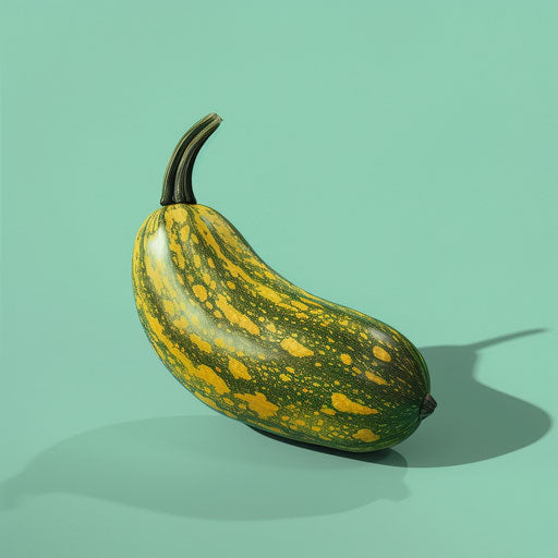 Realistic squash illustration on flat, serene aqua background