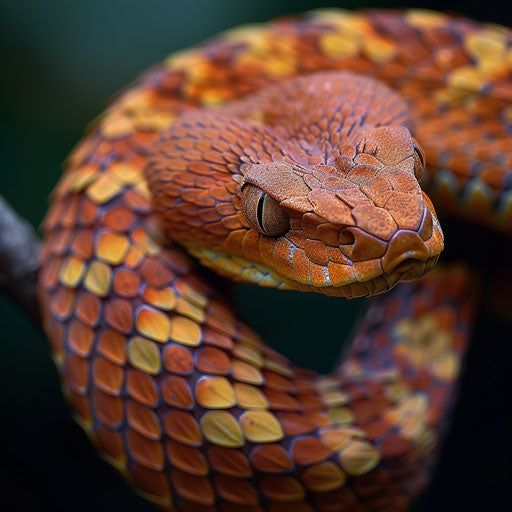 Copperhead snake in movement, Frans Lanting style