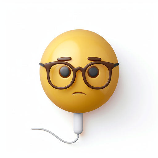 Unknown face with glasses on white background