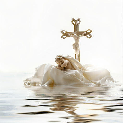 Baptism clipart in a photo realistic style on white background