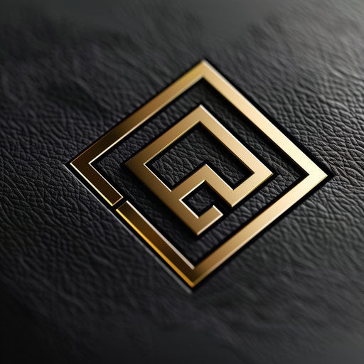 Luxury real estate logo with black and gold accents on a sleek background