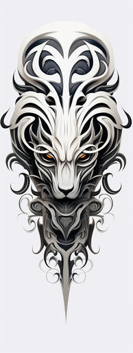 Tribal animal head tattoo in comic book style