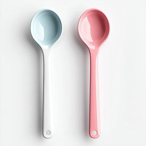 3D Measuring Spoons with flat white background, isolated clipart