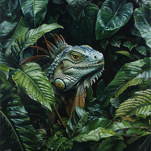 Hide and seek with an iguana in the rainforest