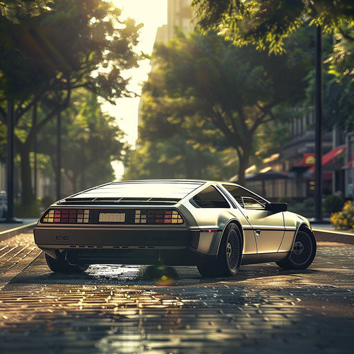 1981 Electric, Zero-Emissions DeLorean DMC-12 Concept on Clean, Green Street
