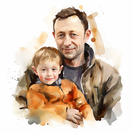 Dad clipart in the style of Oil painting, on a white background