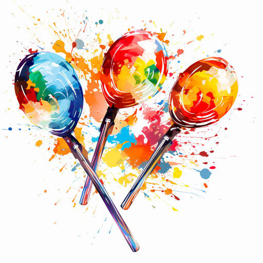 Maracas clipart in the style of Impressionistic Art, on a white background