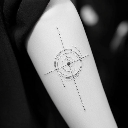 Small arm tattoos with a minimalist geometric design