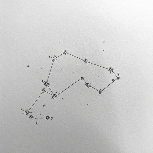 Romantic Aries constellation tattoo sketch