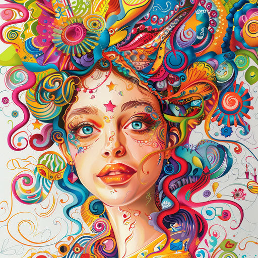 Realistic happy birthday female clipart on flat white background