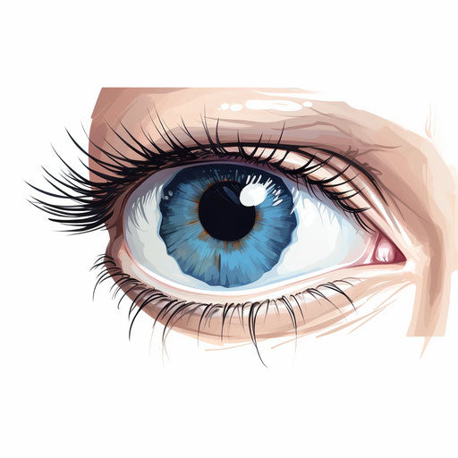 Cartoon eyes in the style of Oil painting, on a white background