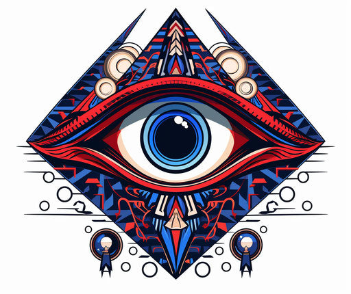 ancient symbols of war god with all seeing eye
