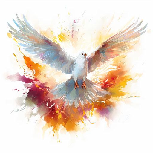 Holy spirit clipart in the style of Oil painting, on a white background