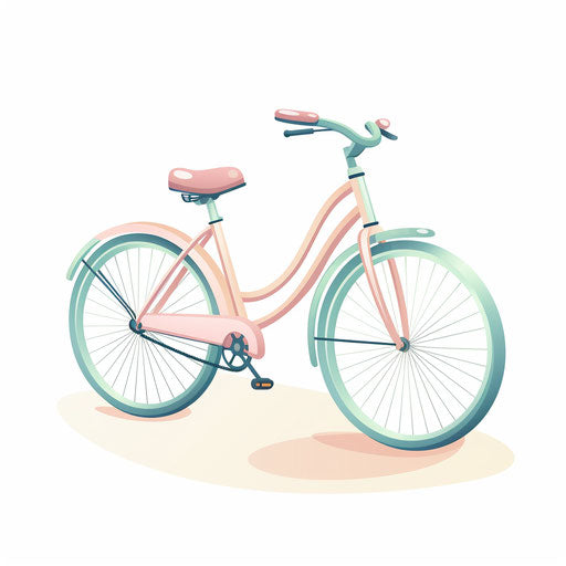 Cycle clipart in the style of Pastel Colors Art, on white background