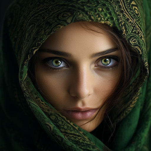 Attractive Green Eyes of Woman in Old Ages