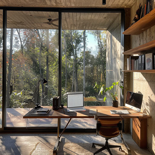 Home office with panoramic view