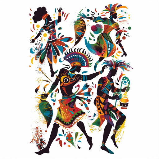 Vibrant traditional African dance scene