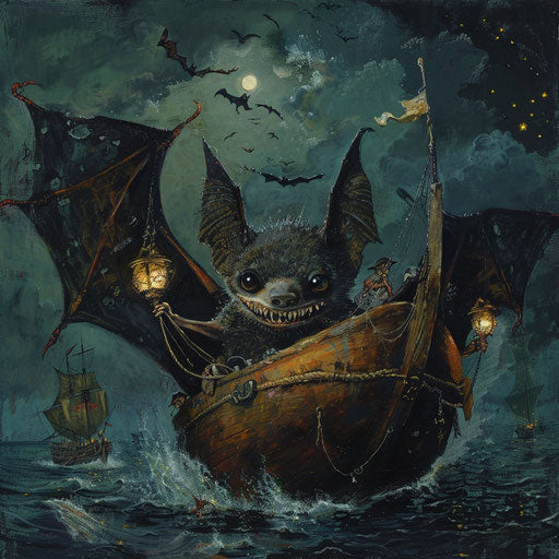 The bat pirate of the seas with its night crew