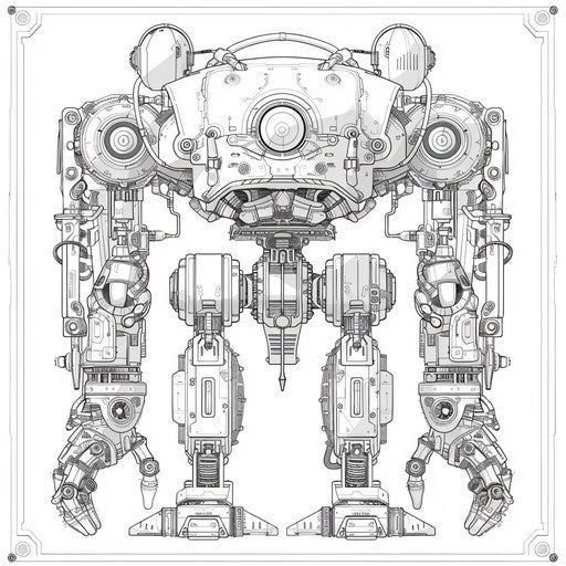 Futuristic robot with complex mechanics
