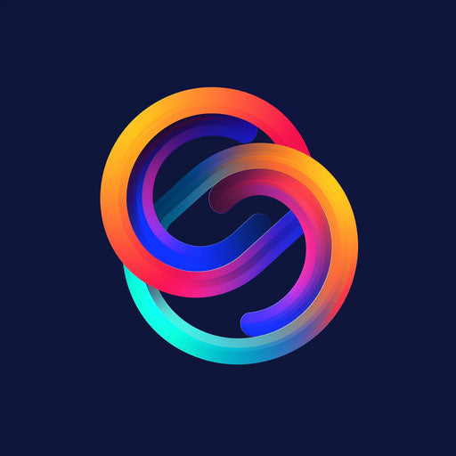 Bold and modern logo for sale on a gradient background, vibrant colors