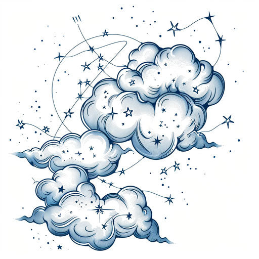 Whimsical Virgo constellation tattoo sketch