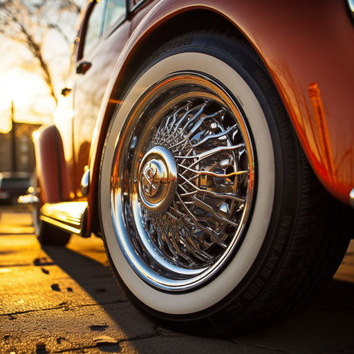 Classic car with classic wire-spoke wheels