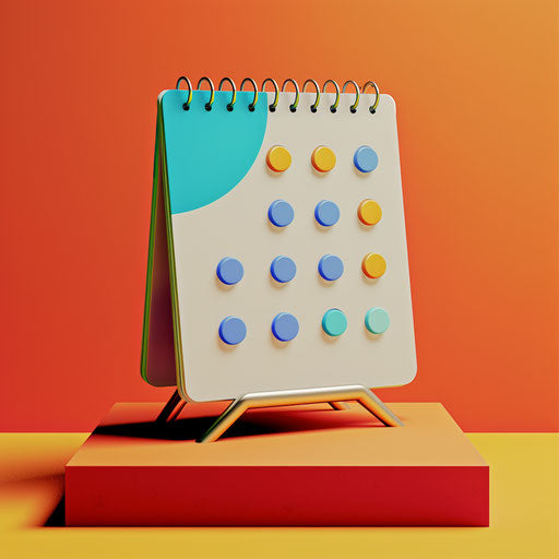 Calendar clipart in photo realistic style with random background