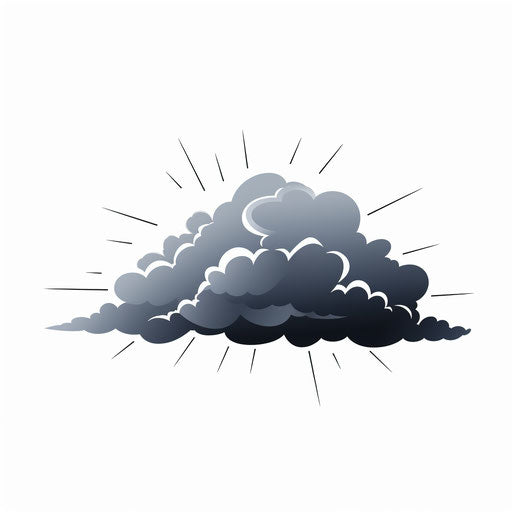 Minimalist thunderstorm illustration on white background