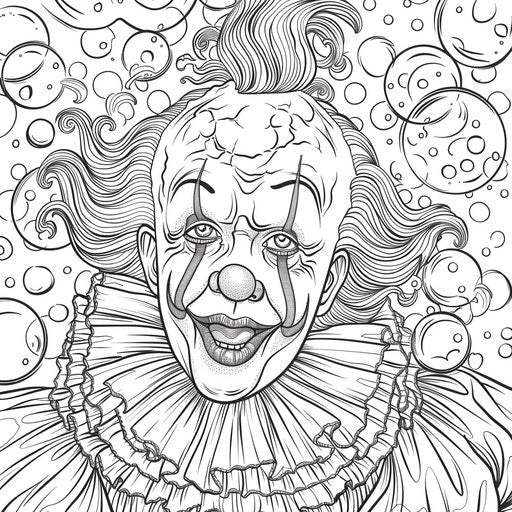 A clown blowing bubbles