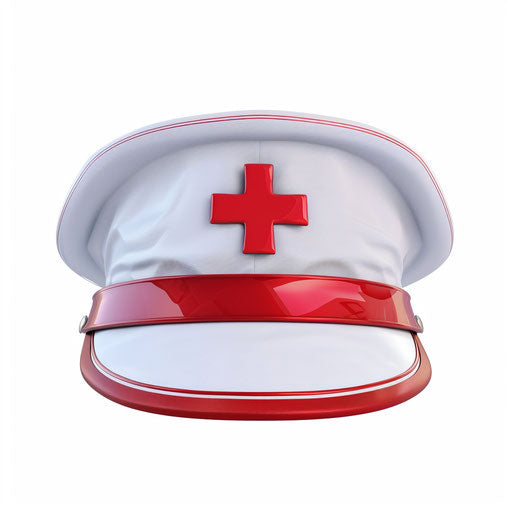 Realistic drawing of a nurse hat on a flat white background