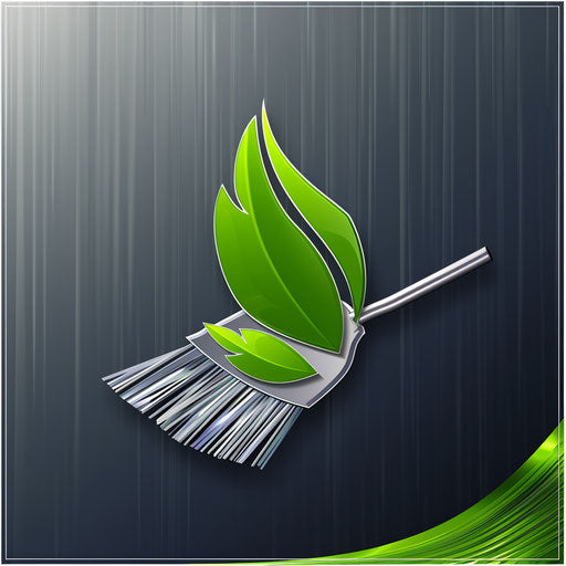 Green and silver cleaning company logo with modern background