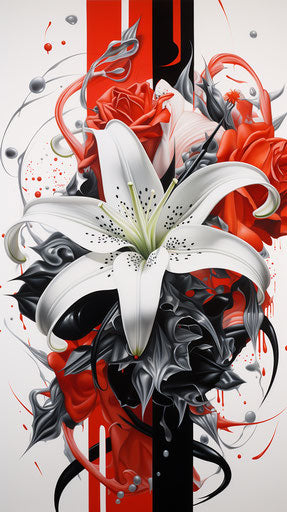 Black flower tattoo black dream, james rosenquist style