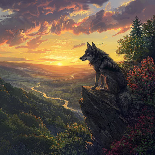 Morning observer overlooking a lush valley