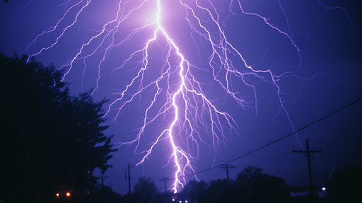 Purple lightning on purple background, Ektachrome style, intense lines 16:9