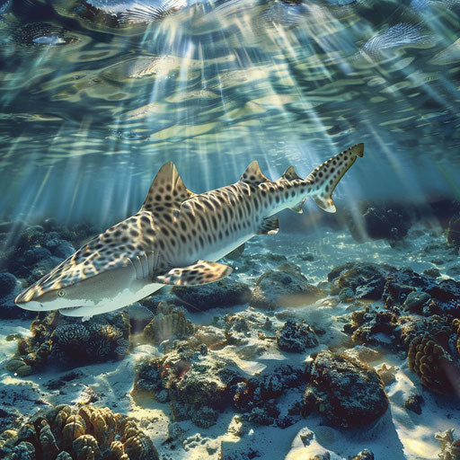 Zebra shark in a shallow reef