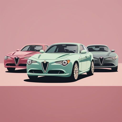 Classic car in pastel colors