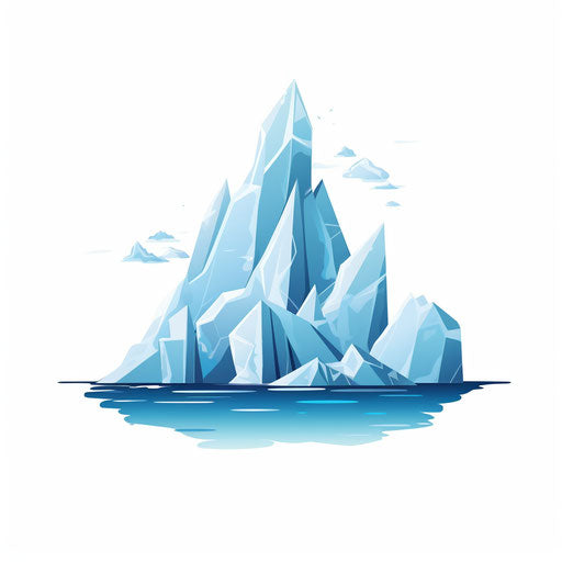 Iceberg clipart in the Minimalist style, on white background