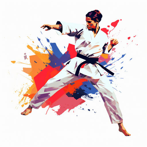 Taekwondo illustration in minimalist style