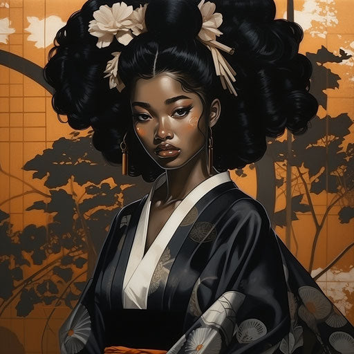 Black in style of Ikenaga Yasunari WhatsApp DP for a WhatsApp profile page 1:1