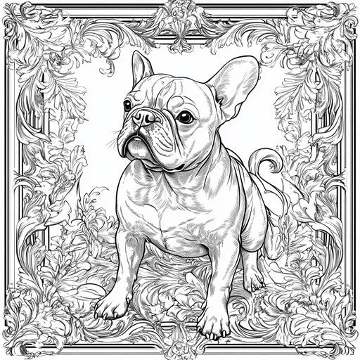Opulent French bulldog in a luxurious setting