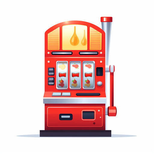 Minimalist style slot machine clipart on white background
