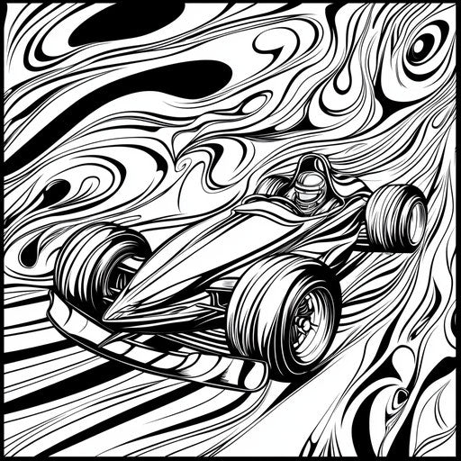 Enjoy Race Car Coloring Page - Creative Leisure Time