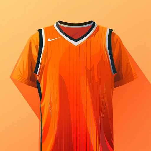 Realistic jersey clipart on sunset orange background