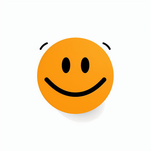 Minimalist style happy face illustration, on white background